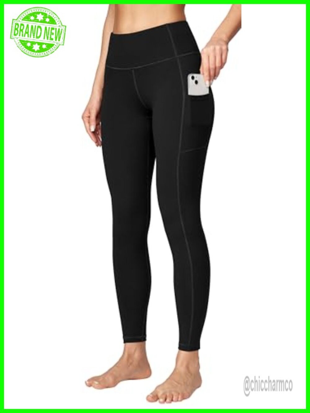 High Waisted Yoga Pants with Pockets Compression Leggings Tummy Control Workout